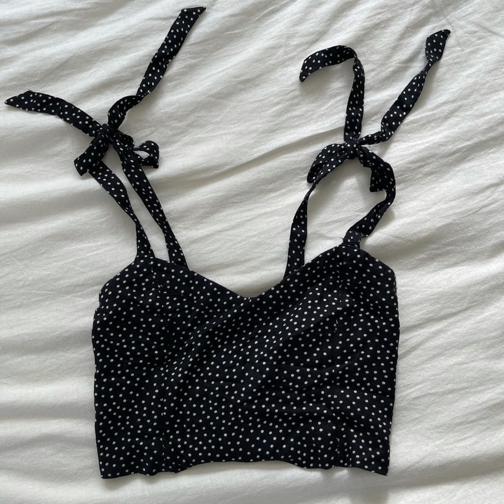 A&F - Cropped Tie Tank - Polka Dot